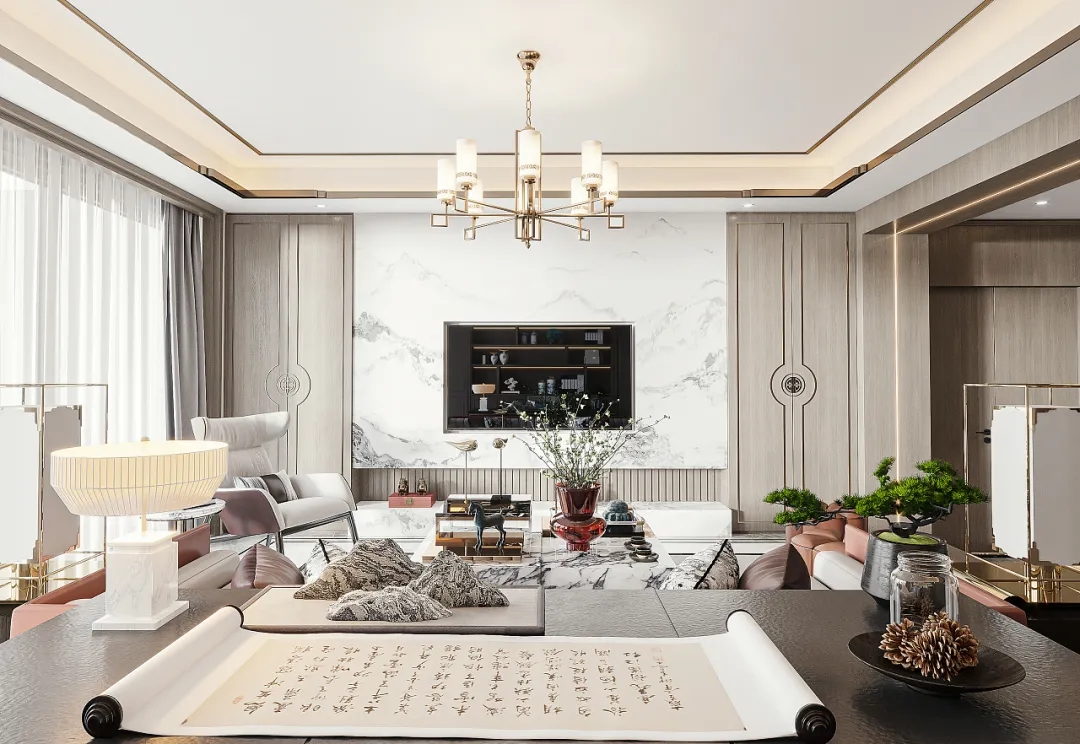 新中式风格全屋定制越来越趋向于走“轻奢化”的路线。